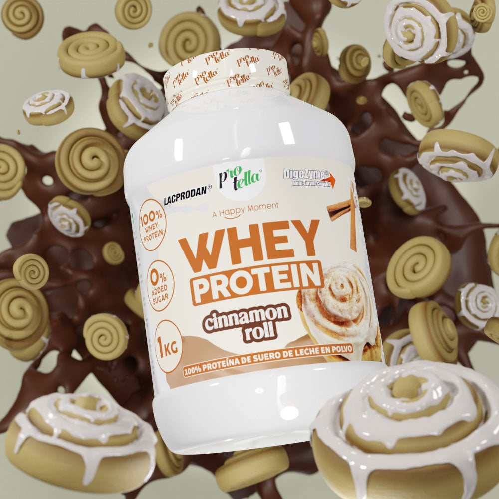 Whey Protein Cinnamon Roll 1kg Suplementación Deportiva Protella Protella®