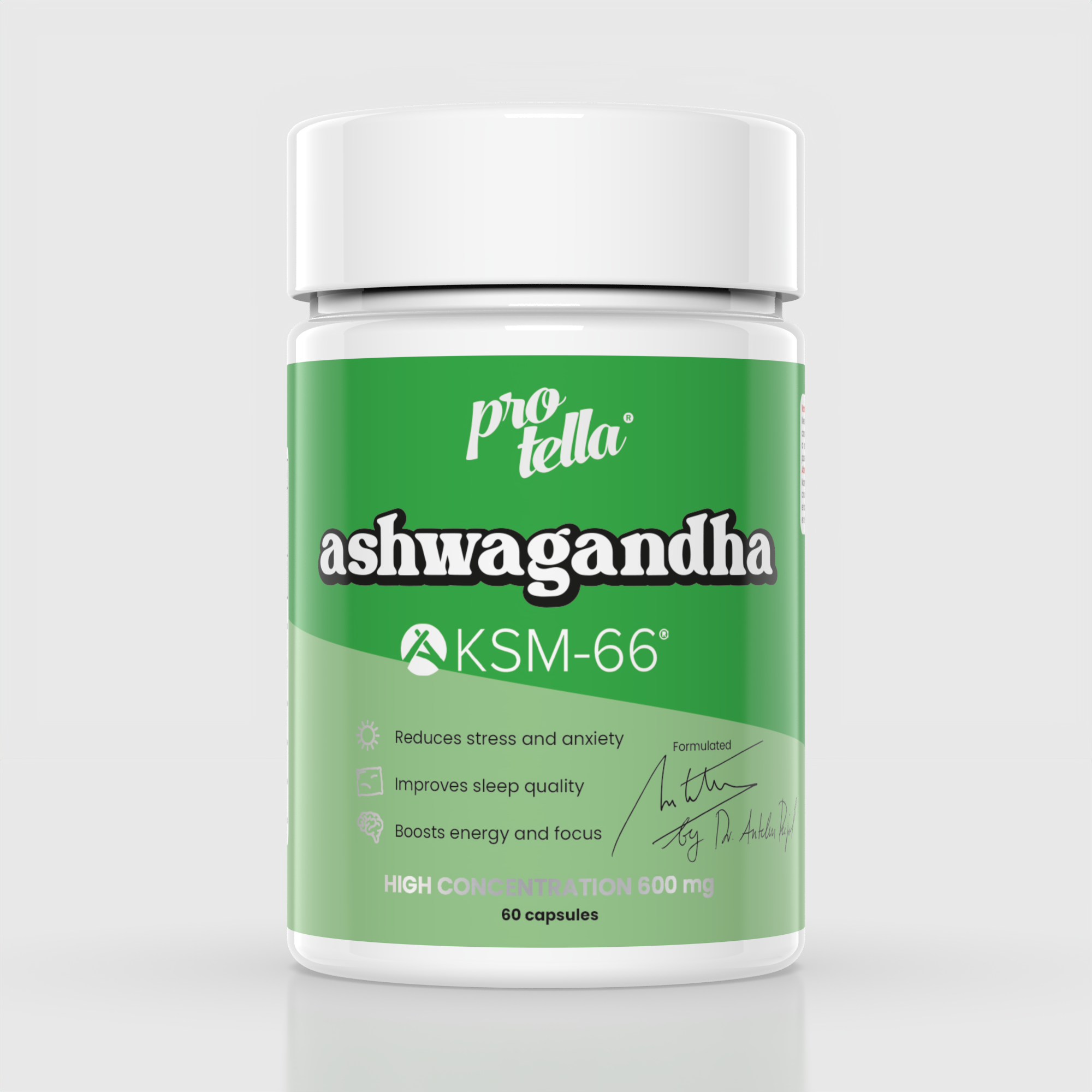 Ashwagandha KSM66 600mg - 60 Capsules - By Dr. Antelm Pujol