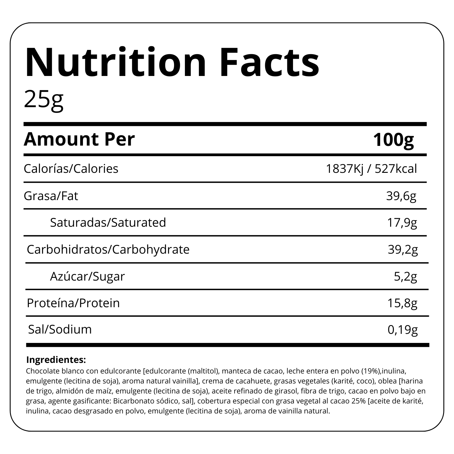 Joe's Protein Bar (White)