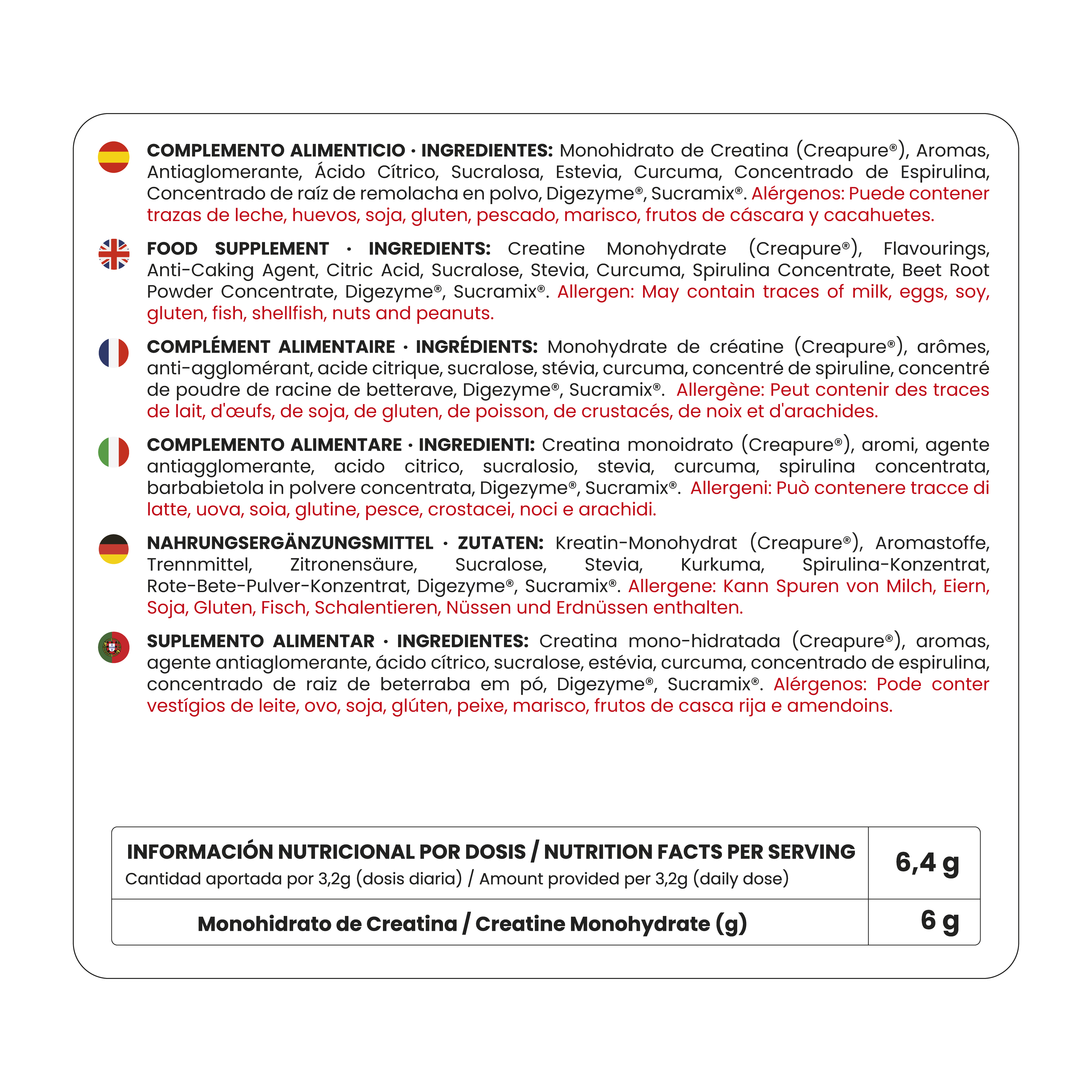 Creatine Creapure® Piña Colada 300g